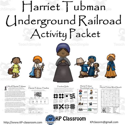 Harriet Tubman Underground Railroad Activity Packet and Worksheets by ...