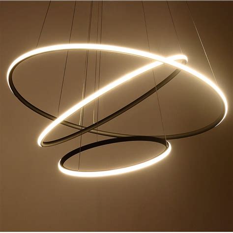 China Modern Circular LED Chandelier Adjustable Hanging Light Three ...