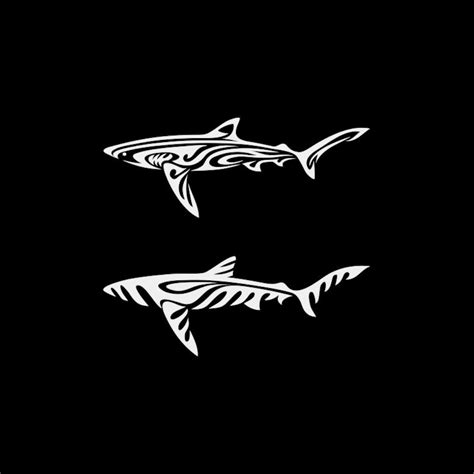 Decal Sticker Shark Tribal Sea Sports Waves Ocean Surfer Fishing Boat ...