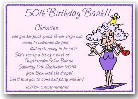 granny funny 50th birthday invitations wording ideas | Download ...