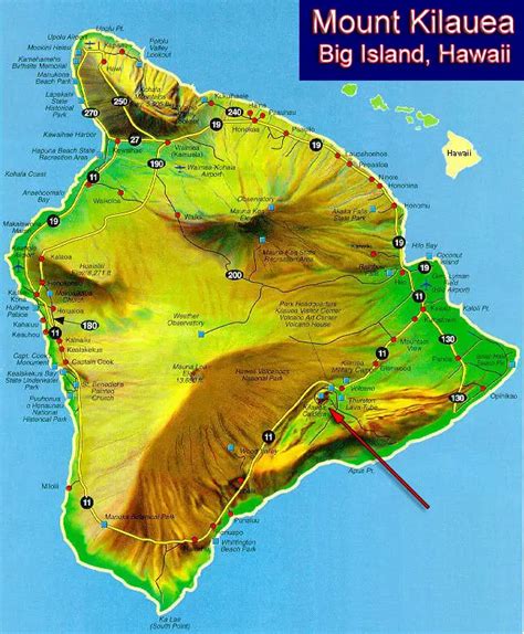 Guía de visitantes del monte Kilauea -【UBICACIÓN】y Mapa