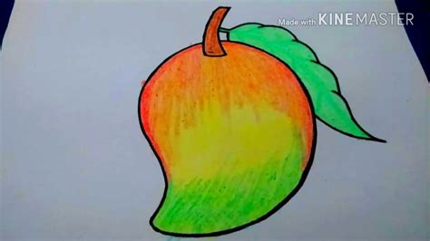 How to draw colorful mango step by step for kids||Easy mango drawing ...