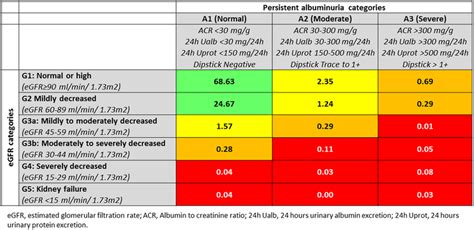 CKD Classification proposed by KDIGO Guidelines and estimated ...