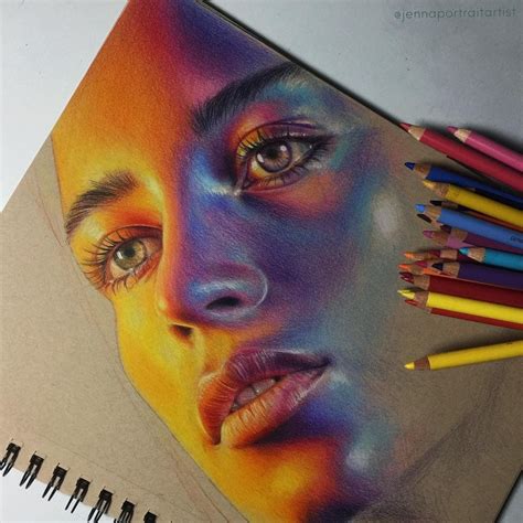 Colorful Portrait Drawings by Jenna