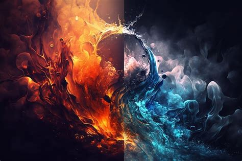 Premium Photo | The fire and ice wallpapers