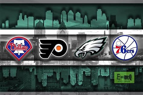 Philadelphia Sports Teams Poster, Philadelphia Eagles, Flyers, 76ers ...