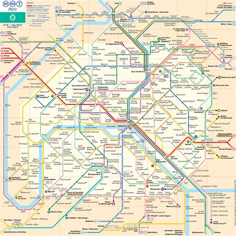 Map of Paris subway, underground & tube (metro): stations & lines