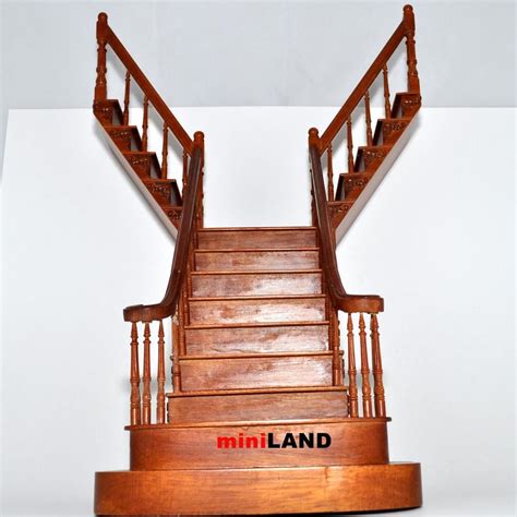 Quality Y Staircase 1:12 Scale Miniature Wooden dollhouse stair WN with ...