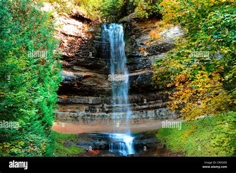 Munising waterfalls Munising Michigan Upper Peninsula Stock Photo - Alamy