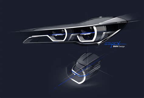 BMW 7 Series Headlight Design Sketch - Car Body Design