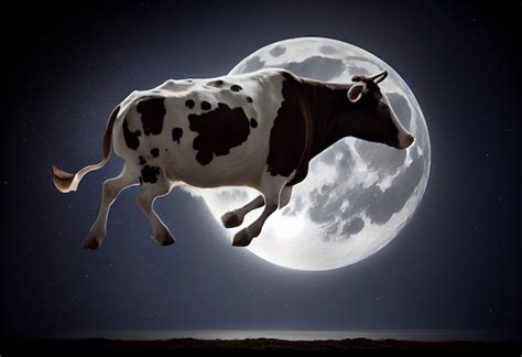 Premium AI Image | Cow jump over the moon Generate Ai