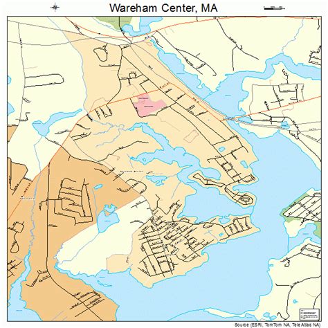 Wareham Center Massachusetts Street Map 2573020