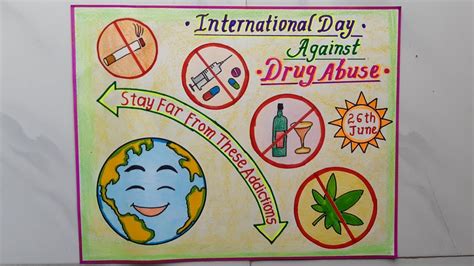 How To Draw No Drugs Poster Drawing On International Day Against Drug ...