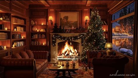 Christmas ambience 🔥 Relax in cozy room with fireplace 🔥 relax ...