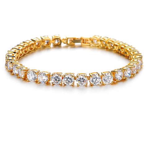 Fashion Jewelry Wholesale 24 Karat Gold Plated Zircon Bracelet Jewelry ...