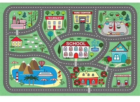 City Road Map For Kids Laminated Vinyl Cover Self-Adhesive for Desk and ...