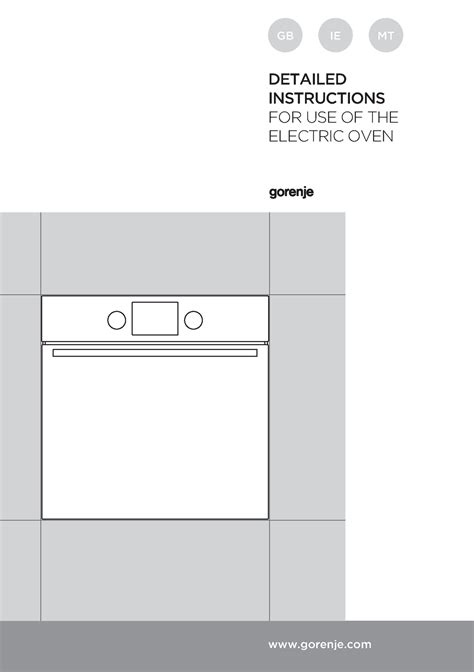 732921 - Manuals for an oven. - gorenje.comwww.gorenje DETAILED ...