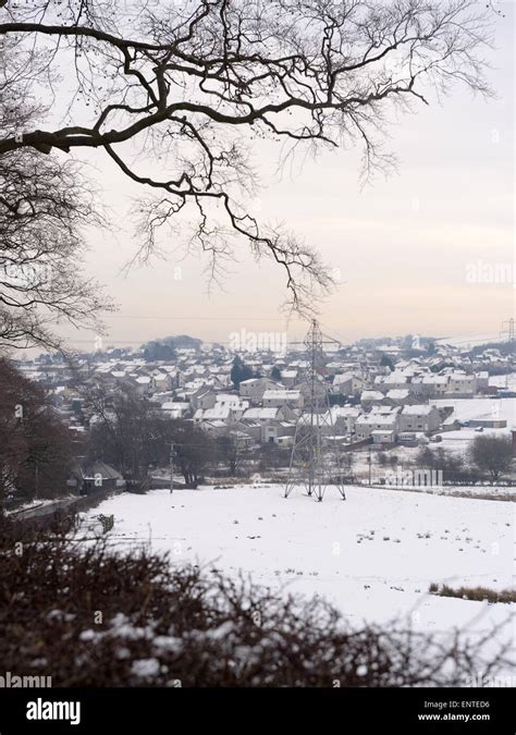 Neilston village on the outskirts of Glasgow, Scotland, UK, covered ...