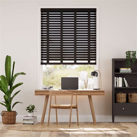 Pure Black & Ebony Wooden Blind - 50mm Slat