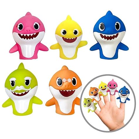 Amazon.com : Nickelodeon Baby Shark Finger Puppets, 5 Pack 1st Gen ...