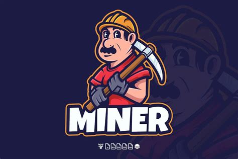 MINER LOGO MASCOT, Graphic Templates - Envato Elements