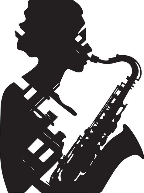 A person is blowing the trumpet Black And White, Vector Template Set ...