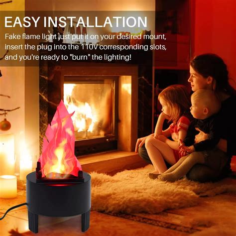 syligr Artificial Fake Fire Flames,LED Effect Light Electric Fake ...