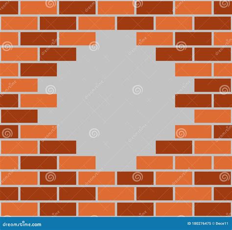 Hole in the brick wall stock vector. Illustration of background - 180276475