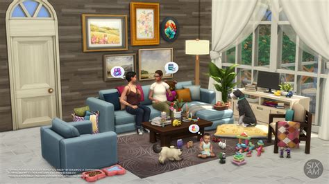 Living Room for a Cozy Family (CC Pack for The Sims 4) by SIXAMcc x ...