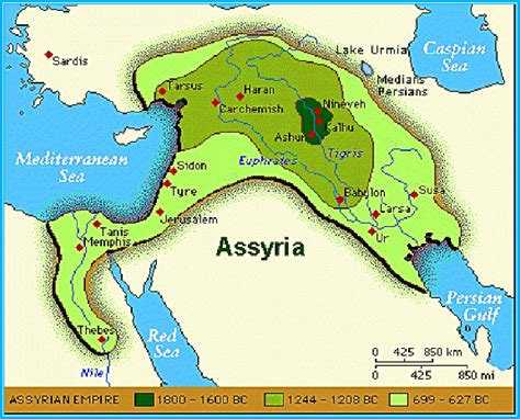 The Assyrian Empire during various phases of its history | Download ...