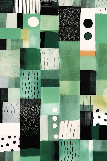 Premium AI Image | Abstract shapes in shades of green