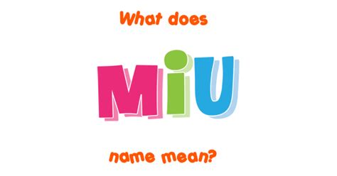 Miu name - Meaning of Miu