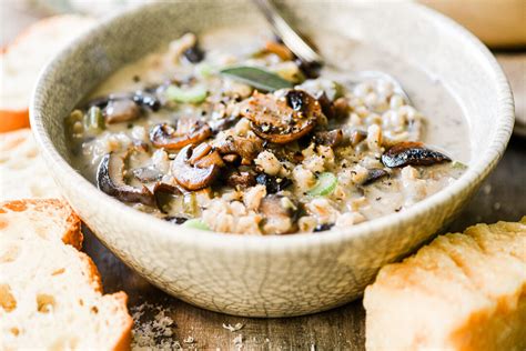 Mushroom Barley Soup • Jewish deli style!