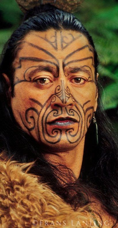 Maori man in kiwi cloak with facial tatoos, Rotorua, New Zealand ...