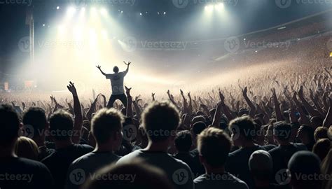 A crowd of people at a stadium rock concert, live event. AI Generated ...