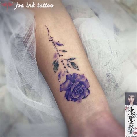 82 Pretty Purple Rose Tattoo Ideas | Rose tattoos for women, Purple ...