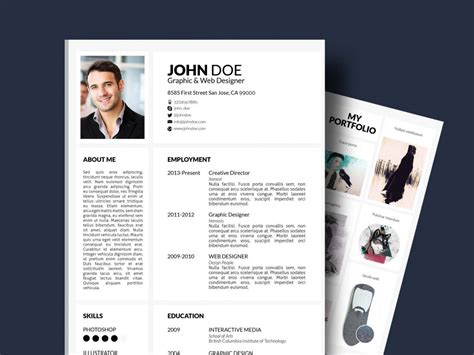 Free Resume Template With Portfolio and Cover Letter in 2024 - ResumeKraft