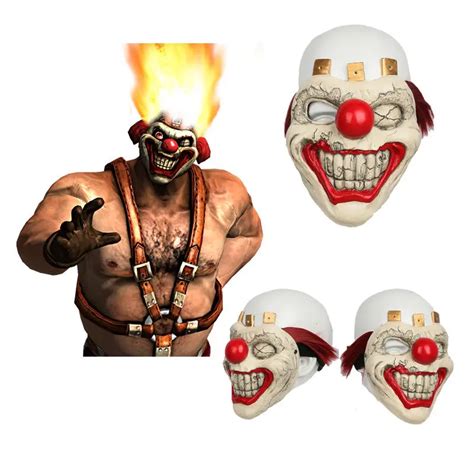 Xcoser Twisted Metal Sweet Tooth Mask Halloween Cosplay Killer Clown ...