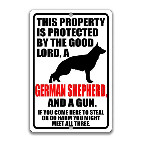 Funny German Shepherd Dog Sign No Trespassing Sign Funny Metal Denmark ...