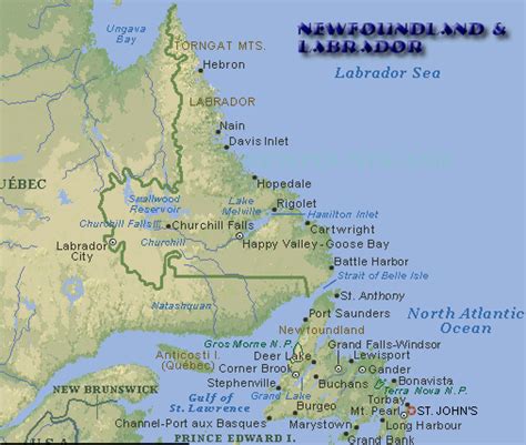 Map of Newfoundland and Labrador