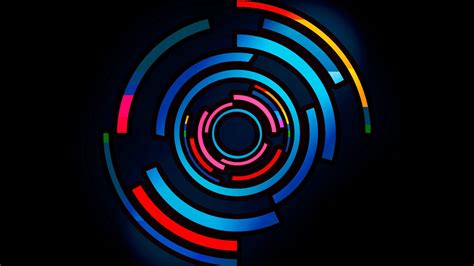 digital art, Colorful, Circle, Blue, Red HD Wallpapers / Desktop and ...