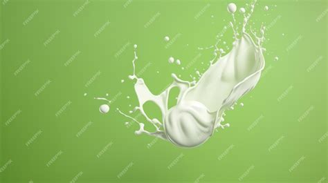 Premium AI Image | White milk splash isolated on green background White ...