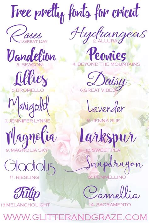 Free Pretty Fonts For Cricut - Glitter and Graze