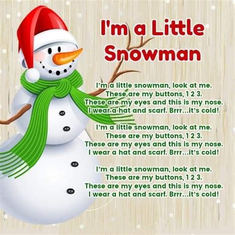 a christmas song with a snowman wearing a santa hat and scarf