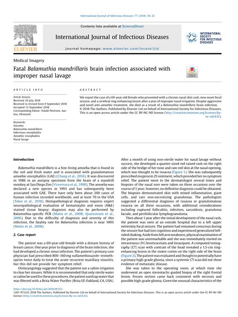 (PDF) Fatal Balamuthia mandrillaris brain infection associated with ...