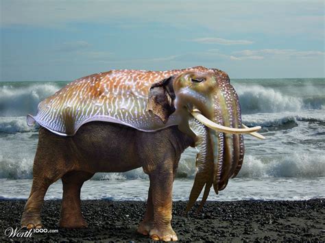 The elephant cuttlefish | Animal mashups, Weird animals, Fake animals