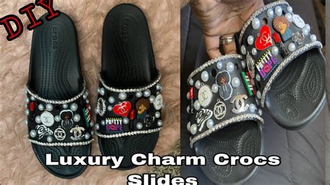 DIY 💎 Adding Designer Charms To Crocs Slides! - YouTube