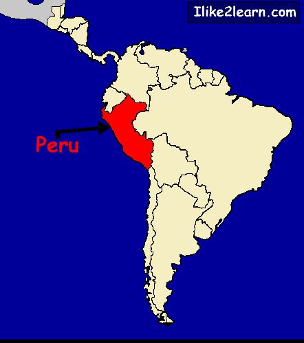 Map showing location of Peru in South America | South america map ...