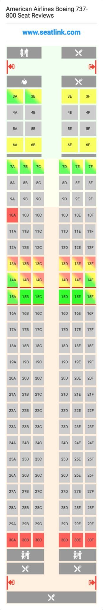 American Airlines Boeing 737-800 (738) Seat Map | Alaska airlines ...