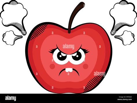 Angry apple cartoon. Colored sketch Stock Vector Image & Art - Alamy